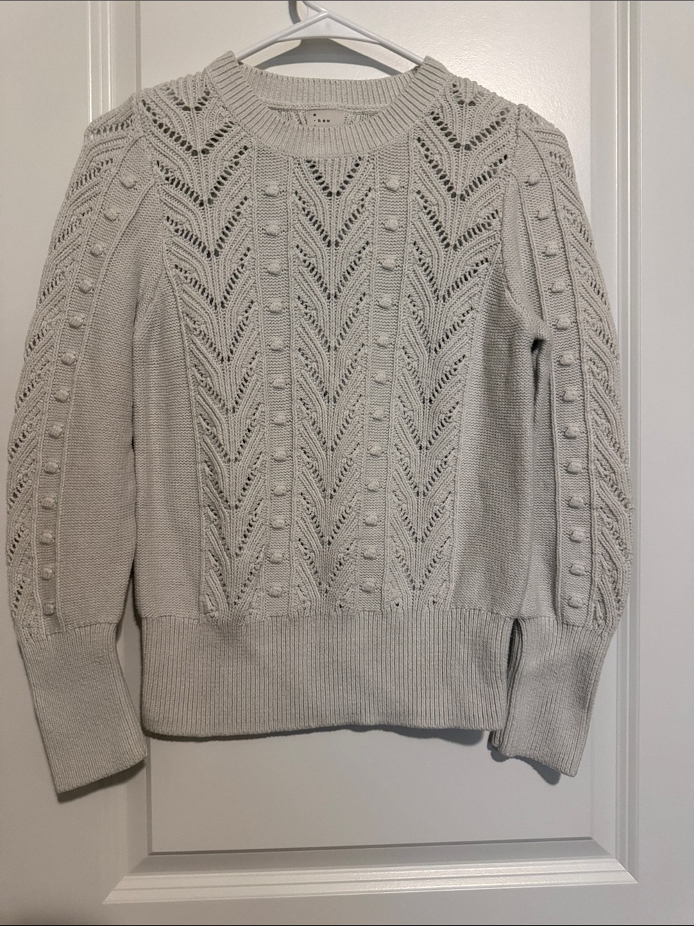 a new day Cream Textured Crewneck Sweater